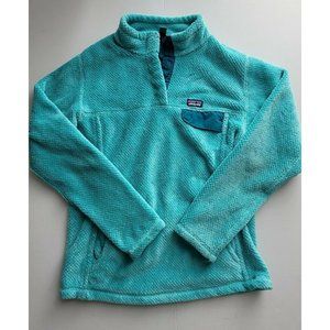 PATAGONIA Snap T Fleece Girls Size XXL 16-18 Teal Green Excellent!